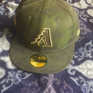 New Era Green Arizona Camo Cap with Gold Logo 7 5/8
